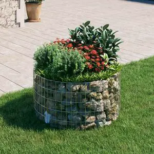 vidaXL Gabion Round Circular Gabion Pole for Garden Outdoor Galvanized Steel vidaXL Gabion Round Circular Gabion Pole for Garden Outdoor Galvanized Steel