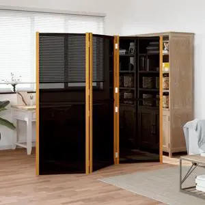 vidaXL 3-Panel Room Divider Folding Privacy Screen Panel Room Separator Black