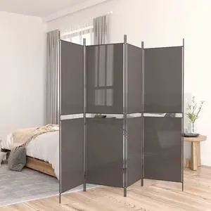 vidaXL Room Divider 5 Panel Room Divider Screen Wall Partition Anthracite Fabric
