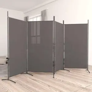 vidaXL Room Divider Freestanding Room Partition Privacy Screen Anthracite Fabric