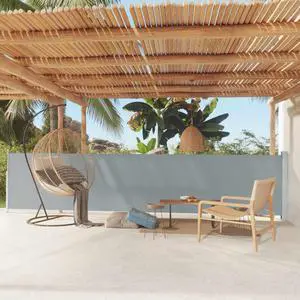vidaXL Patio Awning Sun Screen Retractable Awning for Deck 46.1"x236.2" Gray