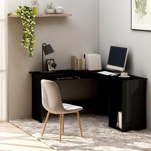 vidaXL Corner Desk Home Office Computer Desk High Gloss White Engineered Wood