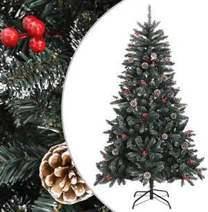vidaXL Christmas Tree Decoration Artificial Xmas Tree with Stand Green PVC