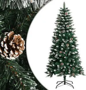 vidaXL Christmas Tree Decoration Artificial Xmas Tree with Stand Green PVC