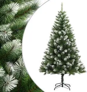 vidaXL Christmas Tree with Flocked Snow Outdoor Artificial Hinged Christmas Tree