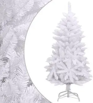 vidaXL Christmas Tree Artificial Hinged Xmas Tree Decoration with Stand White