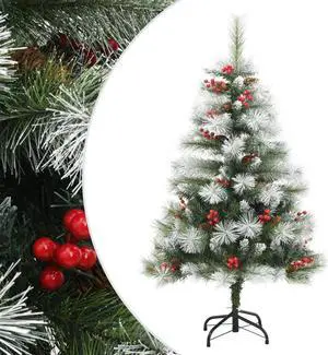vidaXL Christmas Tree Artificial Hinged Christmas Tree with Cones and Berries