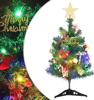 vidaXL Mini Artificial Pre-lit Christmas Tree with 20 LEDs Xmas Tree Green