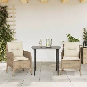 vidaXL Patio Dining Set with Cushions Garden Furniture 5 Piece Gray Poly Rattan