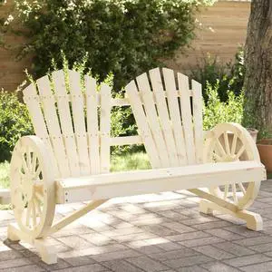 vidaXL Patio Adirondack Chair 2-Seater Chaise Lounge Seating Solid Wood Fir
