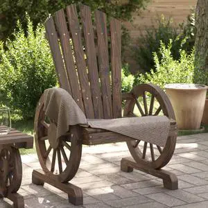 vidaXL Patio Adirondack Chair Chaise Lounge Outdoor Seating Solid Wood Fir