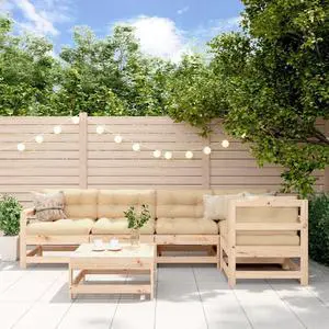 vidaXL Patio Lounge Set Outdoor Garden Furniture Set 6 Piece Solid Wood Pine