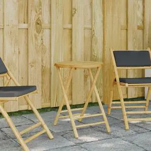 vidaXL Folding Patio Table Rectangular Garden Table Outdoor Furniture Bamboo