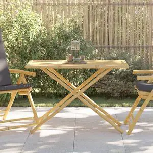 vidaXL Folding Patio Table Rectangular Garden Table Outdoor Furniture Bamboo