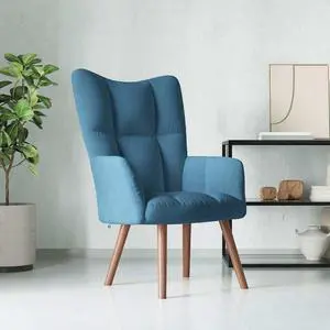 vidaXL Relaxing Chair Accent Seating Furniture Living Room Office Blue Velvet