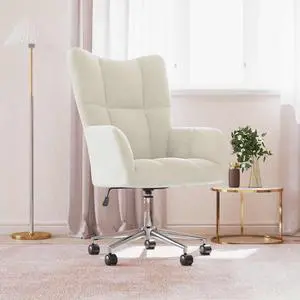 vidaXL Relaxing Chair Accent Seating Living Room Furniture Cream White Velvet