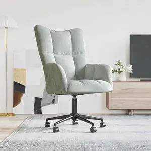 vidaXL Relaxing Chair Accent Seating Living Room Furniture Light Gray Velvet