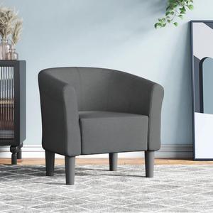 vidaXL Tub Chair Accent Comfy Barrel Armchair for Living Room Dark Gray Fabric