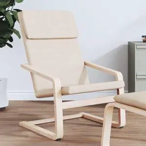 vidaXL Chair Accent Armchair Relaxing Seat Office Chair Lounge Cream Fabric