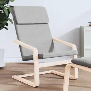 vidaXL Chair Accent Armchair Relaxing Seat Office Chair Lounge Light Gray Fabric vidaXL Chair Accent Armchair Relaxing Seat Office Chair Lounge Light Gray Fabric