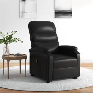 vidaXL Recliner Leisure Recliner for Home Theater Cinema Black Faux Leather