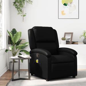 vidaXL Massage Recliner Chair Reclining Armchair for Elderly Black Faux Leather
