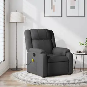 vidaXL Massage Recliner Chair Adjustable Reclining Armchair Dark Gray Fabric vidaXL Massage Recliner Chair Adjustable Reclining Armchair Dark Gray Fabric