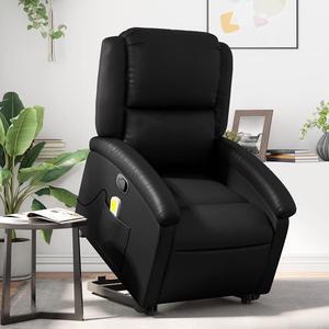 vidaXL Stand up Massage Recliner Chair Power Lift Armchair Black Faux Leather