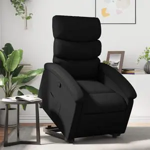 vidaXL Stand up Recliner Chair Power Lift Reclining Armchair Black Faux Leather