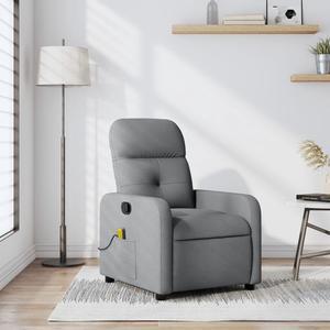 vidaXL Massage Recliner Chair Reclining Armchair for Elderly Light Gray Fabric