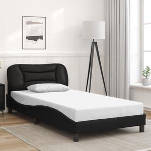 vidaXL Bed Frame with Headboard Base Black 39.4"x79.9" Twin XL Faux Leather
