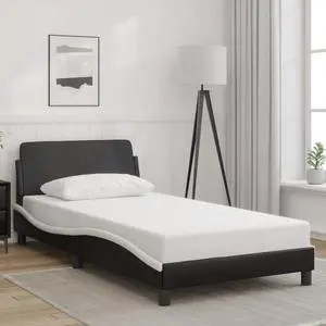 vidaXL Bed Frame & Headboard Base Black&White 39.4"x79.9" Twin XL Faux Leather