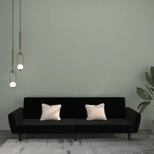 vidaXL 2-Seater Sofa Bed Accent Upholstered Loveseat Sleeper Couch Black Velvet
