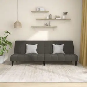 vidaXL 2-Seater Sofa Bed Accent Upholstered Loveseat Couch Dark Gray Velvet