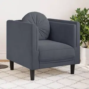 vidaXL Sofa Chair with Cushion Upholstered Armchair Living Room Dark Gray Velvet