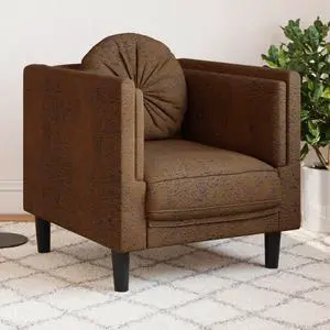 vidaXL Sofa Chair with Cushion Armchair Living Room Brown Faux Suede Leather
