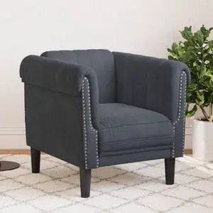 vidaXL Sofa Chair Accent Upholstered Armchair Living Room Dark Gray Velvet