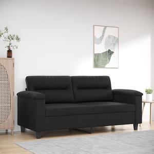 vidaXL Sofa Accent Loveseat Couch Settee 2 Seater Sofa Black Faux Leather