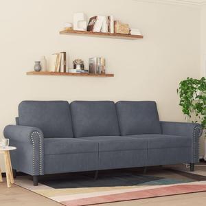 vidaXL Sofa Accent Upholstered 3-Seater Couch Sofa Armchair Dark Gray Velvet