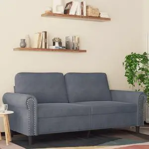 vidaXL Sofa Accent Loveseat Couch Sofa Living Room Seating Dark Gray Velvet
