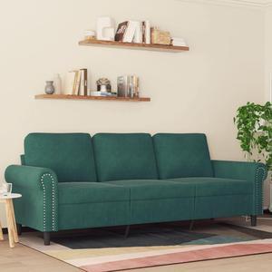 vidaXL 3-Seater Sofa Accent Upholstered Couch Sofa Armchair Dark Green Velvet