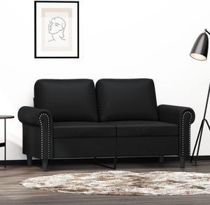 vidaXL Sofa Accent Loveseat Couch Settee 2 Seater Sofa Black Faux Leather