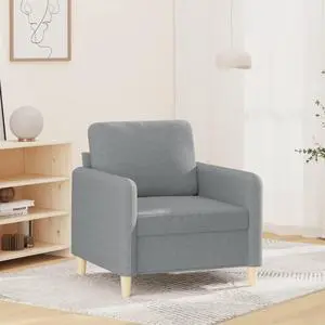 vidaXL Sofa Chair Accent Upholstered Single Sofa Armchair Light Gray Fabric
