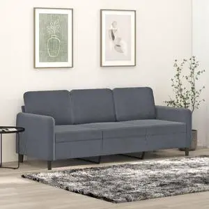 vidaXL Sofa Accent Upholstered 3-Seater Couch Sofa Armchair Dark Gray Velvet