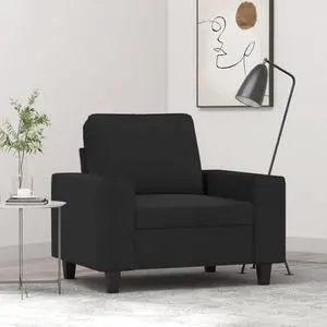 vidaXL Sofa Chair Accent Upholstered Armchair for Living Room Black Fabric
