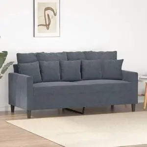 vidaXL Sofa Accent Loveseat Couch Sofa Living Room Seating Dark Gray Velvet