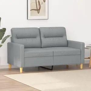 vidaXL Sofa Accent Loveseat Couch Sofa Living Room Seating Light Gray Fabric