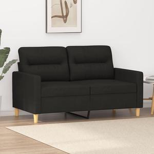vidaXL Sofa Accent Loveseat Couch 2 Seater Sofa Living Room Seating Black Fabric