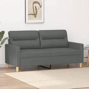 vidaXL Sofa Accent Loveseat Couch Sofa Living Room Seating Dark Gray Fabric