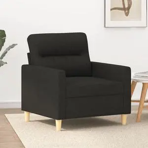 vidaXL Sofa Chair Upholstered Single Sofa Chair for Living Room Black Fabric vidaXL Sofa Chair Upholstered Single Sofa Chair for Living Room Black Fabric
